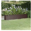 Image de Lit Surélevé de Jardin Pot à Fleurs Boîte à Plantes Lit Surélevé Patio Terrasse Extérieur Acier Galvanisé 224x40x36 cm 318875