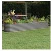 Image de Lit Surélevé de Jardin Pot à Fleurs Boîte à Plantes Lit Surélevé Patio Terrasse Extérieur Acier Galvanisé 260x40x36 cm 318879