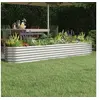 Image de Lit Surélevé de Jardin Pot à Fleurs Boîte à Plantes Lit Surélevé Patio Terrasse Extérieur Acier Galvanisé 260x40x36 cm 318882