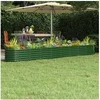 Image de Lit surélevé de jardin Acier enduit de poudre 332x40x36 cm Vert
