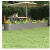 Image de Lit surélevé de jardin Acier enduit de poudre 332x40x36 cm gris