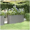 Image de Lit surélevé de jardin Acier enduit de poudre 152x40x68 cm gris