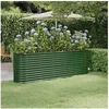 Image de Lit surélevé de jardin Acier enduit de poudre 224x40x68 cm Vert