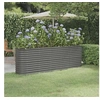 Image de Lit surélevé de jardin Acier enduit de poudre 224x40x68 cm gris