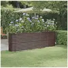 Image de Lit Surélevé de Jardin Pot à Fleurs Boîte à Plantes Lit Surélevé Patio Terrasse Extérieur Acier Galvanisé 224x40x68cm 318900