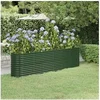 Image de Lit Surélevé de Jardin Pot à Fleurs Boîte à Plantes Lit Surélevé Patio Terrasse Extérieur Acier Galvanisé 260x40x68cm 318903