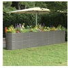 Image de Lit surélevé de jardin Acier enduit de poudre 332x40x68 cm gris
