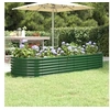Image de Lit Surélevé de Jardin Pot à Fleurs Boîte à Plantes Lit Surélevé Patio Terrasse Extérieur Acier Galvanisé 224x80x36 318918
