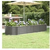 Image de Lit surélevé de jardin Acier enduit de poudre 224x80x36 cm gris