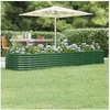 Image de Lit Surélevé de Jardin Pot à Fleurs Boîte à Plantes Lit Surélevé Patio Terrasse Extérieur Acier Galvanisé 296x80x36 318923