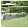Image de Lit surélevé de jardin Acier enduit de poudre 368x80x36 cm gris