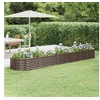 Image de Lit Surélevé de Jardin Pot à Fleurs Boîte à Plantes Lit Surélevé Patio Terrasse Extérieur Acier Galvanisé 368x80x36 318930