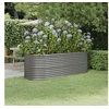 Image de Lit surélevé de jardin Acier enduit de poudre 224x80x68 cm gris