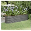 Image de Lit surélevé de jardin Acier enduit de poudre 296x80x68 cm gris