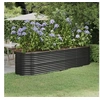 Image de Lit Surélevé de Jardin Pot à Fleurs Boîte à Plantes Lit Surélevé Patio Terrasse Extérieur Acier Galvanisé 296x80x68 318961