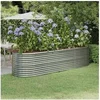Image de Lit Surélevé de Jardin Pot à Fleurs Boîte à Plantes Lit Surélevé Patio Terrasse Extérieur Acier Galvanisé 296x80x68 318962