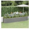 Image de Lit surélevé de jardin Acier enduit de poudre 368x80x68 cm gris
