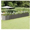 Image de Lit Surélevé de Jardin Pot à Fleurs Boîte à Plantes Lit Surélevé Patio Terrasse Extérieur Acier Enduit de Poudre 620x80x68 cm Gris