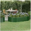 Image de Lit Surélevé de Jardin Pot à Fleurs Boîte à Plantes Lit Surélevé Patio Terrasse Extérieur Acier Galvanisé 175x100x36 318988