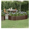 Image de Lit Surélevé de Jardin Pot à Fleurs Boîte à Plantes Lit Surélevé Patio Terrasse Extérieur Acier Enduit de Poudre 175x100x36cm Marron
