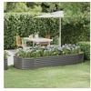 Image de Lit Surélevé de Jardin Pot à Fleurs Boîte à Plantes Lit Surélevé Patio Terrasse Extérieur Acier Galvanisé 249x100x36 318994