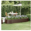 Image de Lit Surélevé de Jardin Pot à Fleurs Boîte à Plantes Lit Surélevé Patio Terrasse Extérieur Acier Galvanisé 318995