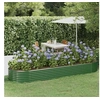 Image de Lit Surélevé de Jardin Pot à Fleurs Boîte à Plantes Lit Surélevé Patio Terrasse Extérieur Acier Galvanisé 322x100x36 318998