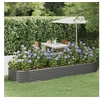 Image de Lit surélevé de jardin Acier enduit de poudre 322x100x36cm gris