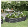 Image de Lit Surélevé de Jardin Pot à Fleurs Boîte à Plantes Lit Surélevé Patio Terrasse Extérieur Acier Galvanisé 214x140x36 319026