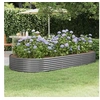 Image de Lit surélevé de jardin Acier enduit de poudre 296x140x36cm gris