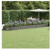 Image de Lit Surélevé de Jardin Pot à Fleurs Boîte à Plantes Lit Surélevé Patio Terrasse Extérieur Acier Enduit de Poudre 600x140x36 cm Gris