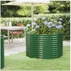 Image de Lit surélevé de jardin Acier enduit de poudre 100x100x68cm Vert