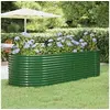 Image de Lit Surélevé de Jardin Pot à Fleurs Boîte à Plantes Lit Surélevé Patio Terrasse Extérieur Acier Galvanisé 249x100x68 319063