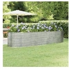 Image de Lit Surélevé de Jardin Pot à Fleurs Boîte à Plantes Lit Surélevé Patio Terrasse Extérieur Acier Galvanisé 322x100x68 319072
