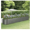 Image de Lit Surélevé de Jardin Pot à Fleurs Boîte à Plantes Lit Surélevé Patio Jardin Terrasse Extérieur Gris 554x100x68 cm Acier Enduit de Poudre