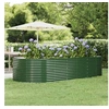 Image de Lit surélevé de jardin Vert Acier enduit de poudre