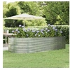 Image de Lit Surélevé de Jardin Pot à Fleurs Boîte à Plantes Lit Surélevé Patio Jardin Terrasse Extérieur Argenté 291x140x68 cm Acier Enduit de Poudre