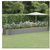 Image de Lit Surélevé de Jardin Pot à Fleurs Boîte à Plantes Lit Surélevé Patio Terrasse Extérieur Acier Enduit de Poudre 584x140x68 cm Gris