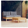 Image de Salon de jardin modulable bois massif gris 3 pieces x 63.5 x 62.5 3 personnes