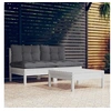 Image de Bois de Pin Salon de Jardin 3 pcs avec Coussins Mobilier de Patio Meubles d'Extérieur Mobilier de Jardin Meubles de 3095999
