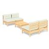 Image de Salon de jardin modulable bois beige 5 pieces x 63.5 x 62.5 5 personnes