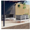 Image de Salon de jardin modulable Bois gris 5 pieces x 63.5 x 62.5 5 personnes