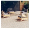 Image de 4 personnes gris salon de jardin 4 pieces bois