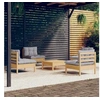 Image de Salon de jardin 5 pcs avec coussins gris bois de pin 3096033
