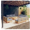 Image de Salon de jardin bois gris 13 pieces x 63.5 x 62.5