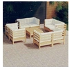 Image de Salon de jardin modulable bois beige 9 pieces x 63.5 x 62.5 9 personnes