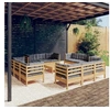 Image de Bois de Pin Salon de Jardin 13 pcs avec Coussins Mobilier de Patio Meubles d'Extérieur Mobilier de Jardin Meubles 3096069