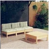 Image de Salon de jardin modulable bois beige 4 pieces x 63.5 x 62.5 4 personnes