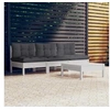 Image de Salon de jardin modulable bois gris 4 pieces x 63.5 x 62.5 4 personnes