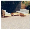 Image de Salon de jardin modulable bois beige 6 pieces x 63.5 x 62.5 6 personnes